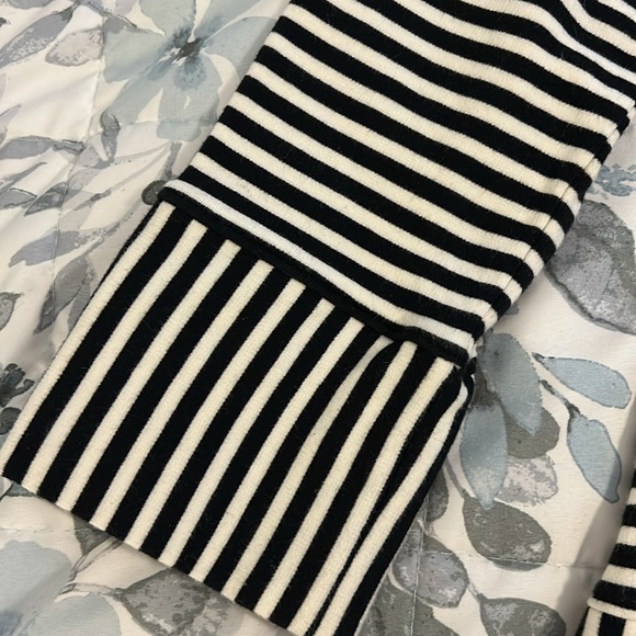 Talbots black and white striped tunic size L very thick material - Picture 3 of 6